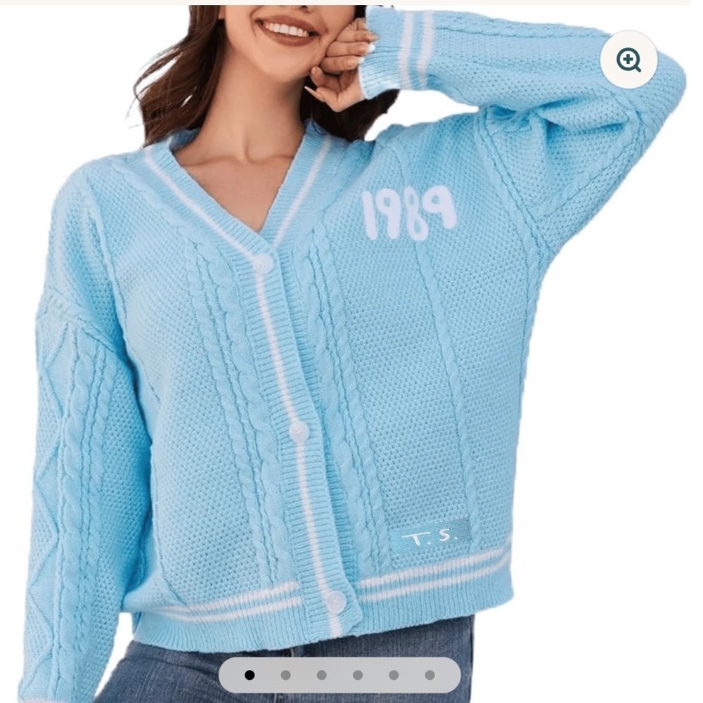 Taylor Swift 1989 Taylors Version Cardigan Light Blue Seagull XS S Official